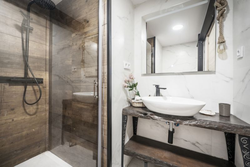 Modern Shower with Matte Black Fixtures